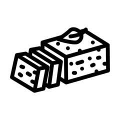 feta cheese line icon vector. feta cheese sign. isolated contour symbol black illustration