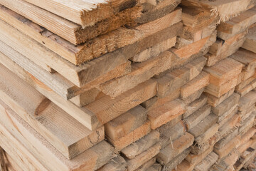 Wood stack storage of timber materials and lumber pile industry