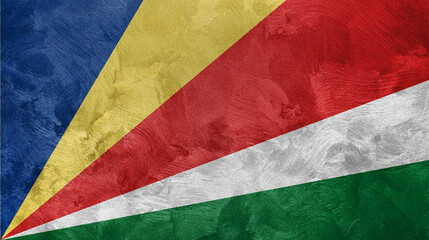 Textured photo of the flag of Seychelles.