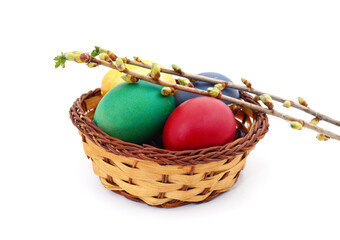 Easter colored eggs.