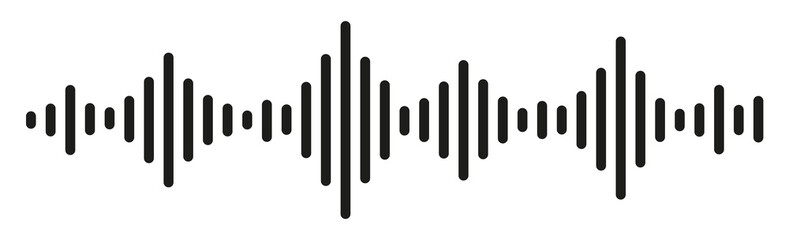 Sound and audio waves. Monochrome soundwave lines. Soundwaves rhythm symbol. Volume audio scales lines - stock vector. - obrazy, fototapety, plakaty
