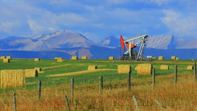 Oil and Gas Rig Pumpjack Alberta Canada