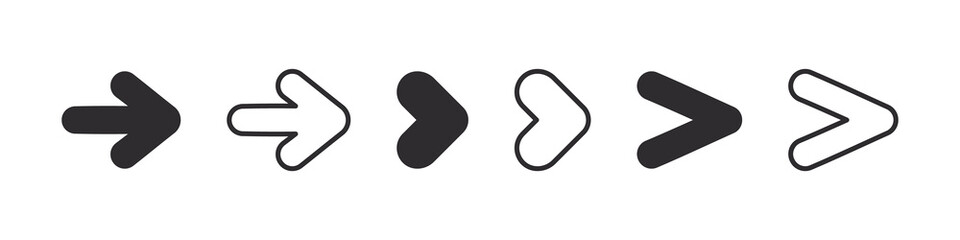 Arrow icons. High quality arrows. Modern simple flat arrows. Vector images