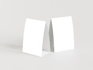 3D illustration. Table tent mockup isolated on white background