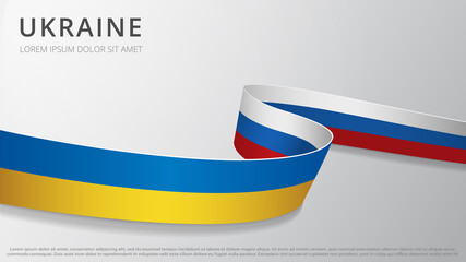 Flag of Russia. Flag of Ukraine. War in Ukraine. Conflict Russia-Ukraine. Peace talks, negotiations. Vector illustration. EPS10.