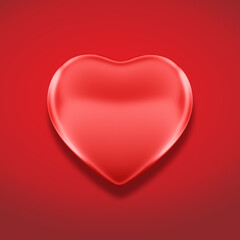 3D Illustration. Heart on red background for valentine's day and mother's day postcard