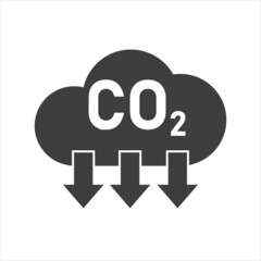 co2 emissions icon. carbon dioxide pollution. ecology and environment symbol. isolated vector image in flat style