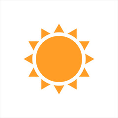 yellow sun icon on white background. vector