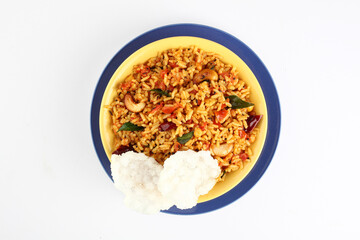 Tomato rice.spicy South Indian rice recipe Tomato pulao or Tomato Rice ,South Indian Thakkali Sadam ,Tomato Bath an Indian vegetarian dish. Healthy nutritious