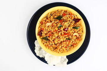 Tomato rice.spicy South Indian rice recipe Tomato pulao or Tomato Rice ,South Indian Thakkali Sadam ,Tomato Bath an Indian vegetarian dish. Healthy nutritious