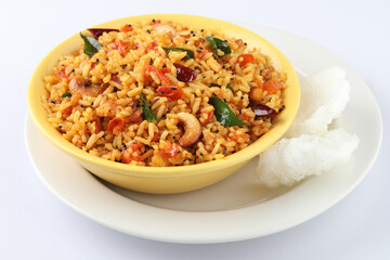 Tomato rice.spicy South Indian rice recipe Tomato pulao or Tomato Rice ,South Indian Thakkali Sadam ,Tomato Bath an Indian vegetarian dish. Healthy nutritious