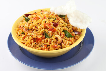 Tomato rice.spicy South Indian rice recipe Tomato pulao or Tomato Rice ,South Indian Thakkali Sadam ,Tomato Bath an Indian vegetarian dish. Healthy nutritious