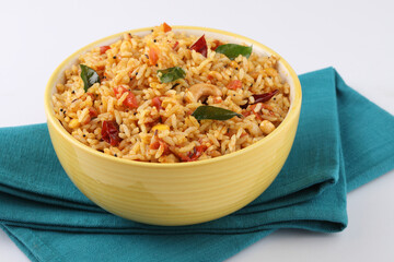 Tomato rice.spicy South Indian rice recipe Tomato pulao or Tomato Rice ,South Indian Thakkali Sadam ,Tomato Bath an Indian vegetarian dish. Healthy nutritious