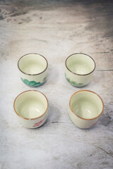 Obraz na płótnie Canvas Beautiful Japanese Sake Vessels and Cups