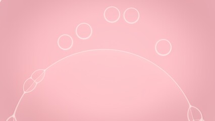 Transparent bubbles being attracted by big one connect to it sliding on its surface against pale...