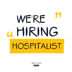 We are hiring Hospitalist, vector illustration.