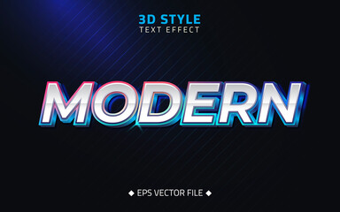 Editable realistic 3d text effect in modern trend style and shiny bright color