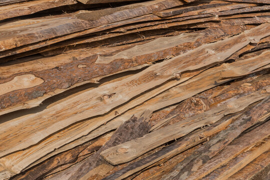 Wood Stack Storage Of Timber Materials And Lumber Pile Industry