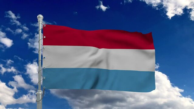 Luxembourg flag, flag fluttering like in the wind