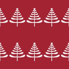 Obraz premium Doodle green cute Christmas tree for fabrics and gifts