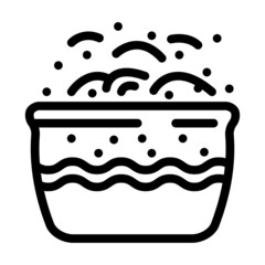 boil water for cooking dumpling line icon vector. boil water for cooking dumpling sign. isolated contour symbol black illustration