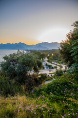 sunset in the mountains