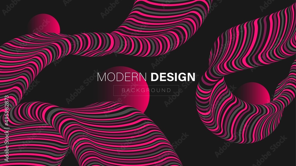 Aufkleber abstract 3d background. track design, ribbon plexus, liquid wave in motion. textures of multicolored