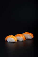 salmon niguiri on a background close-up