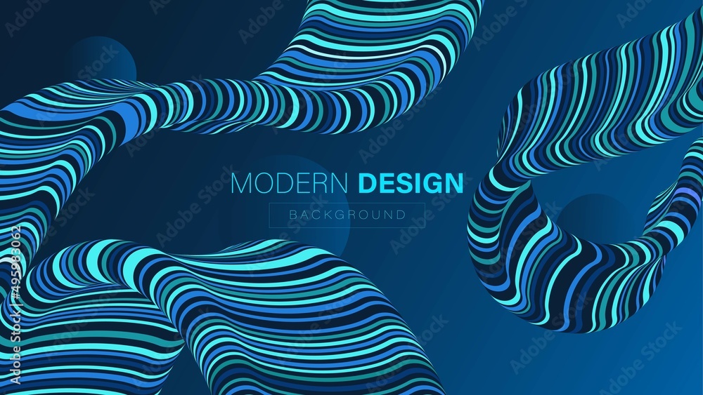 Aufkleber abstract 3d background. track design, ribbon plexus, liquid wave in motion. textures of multicolored
