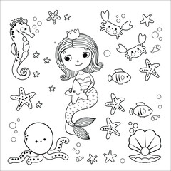Mermaid coloring page for all ages