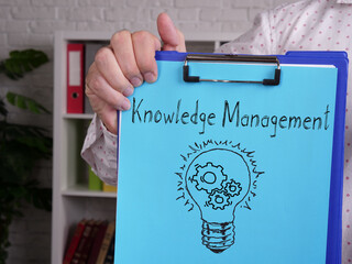 Knowledge management is shown on the photo using the text
