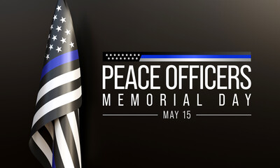 Peace Officers Memorial Day is observed on May 15 of each year in United states that pays tribute to the local, state, and federal officers who have died or disabled, in the line of duty. 3D Rendering