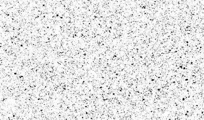 Small uneven spots and particles of debris. Abstract vector texture. Distressed uneven background. Grunge texture overlay with fine grains isolated on white background. Vector illustration. EPS10.