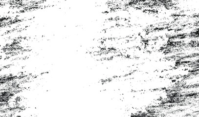 Monochrome texture composed of irregular graphic elements. Distressed uneven grunge background. Abstract vector illustration. Overlay for interesting effect and depth. Isolated on white background.