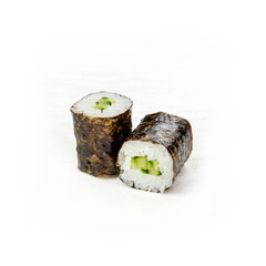 rolls, Japanese cuisine, on a white background
