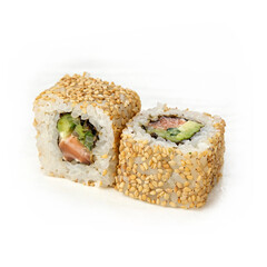 rolls, Japanese cuisine, on a white background
