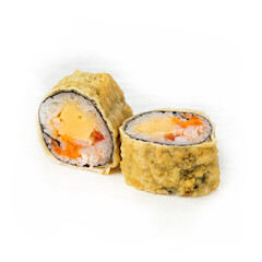 rolls, Japanese cuisine, on a white background
