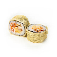 rolls, Japanese cuisine, on a white background
