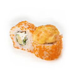 rolls, Japanese cuisine, on a white background
