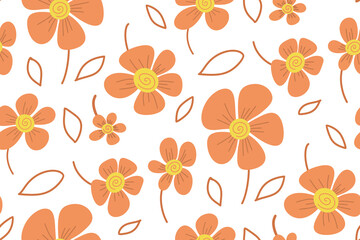 seamless Maio laranja pattern with orange flowers 18 may day