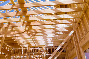 Industrial roof truss system with wooden timber, beams