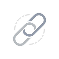 Vector chain, link, hyperlink white line icon. Symbol and sign illustration design.