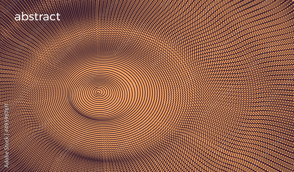 Poster abstract wavy background for brochure, cover and flyer. dynamic particle strive out from center. vec