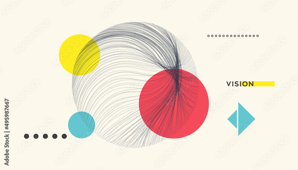 Poster abstract data technology background connected with lines and dots.