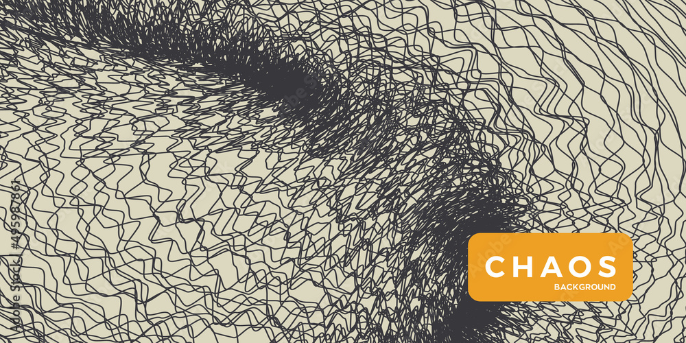 Poster chaos background. abstract creative scribble line wave. modern vector scratch illustration.