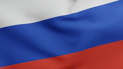 National flag of the Russian Federation waving 3D Render, russian tricolour flag textile, flag of the Russian Empire