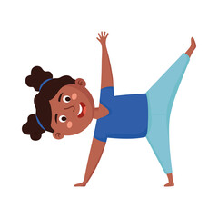 afro girl practicing yoga