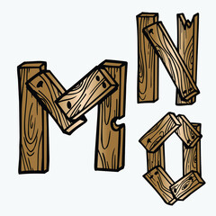 wood tree texture letters alphabets font initials abc english creative decorative capitals vector illustration wildlife woods