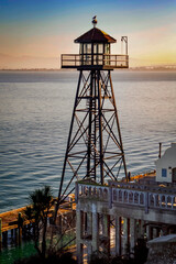 Fototapeta na wymiar guard tower on Alcatraz Island 