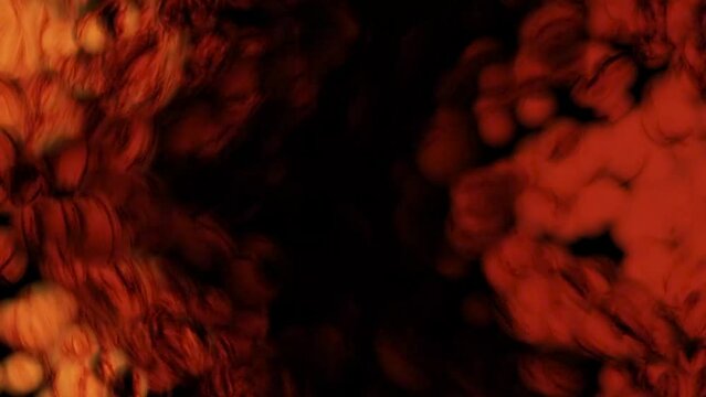 Abstract Red Bubbles Background Digital Rendering